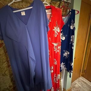 Soma Women's Midi Dresses - Blue, Red, and Navy Floral